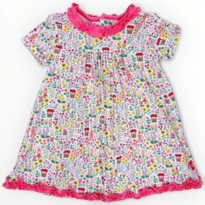 Magnetic Me Baby Girls Gnome Sweet Gnome Cottagecore Print Ruffle Dress 0-3m 3m